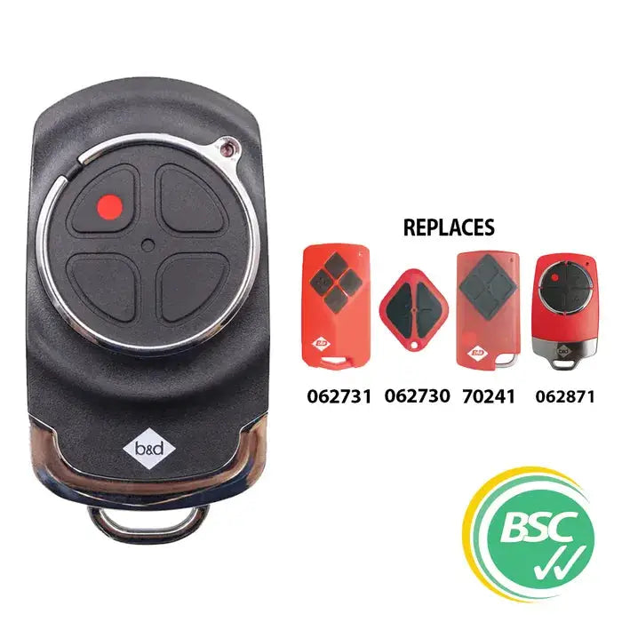 'B&D' - TB-7 4-Channel Remote for garage doors with Tri-Tran+ Enhanced technology. Premium replacement for multiple B&D remotes.