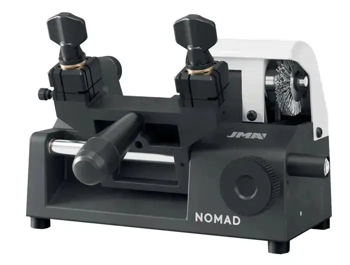 Nomad Key Duplicator - Duplication Tool | Compact, Precise, Mobile. 240v key duplicator with ergonomic jaws, nylon brush, and micrometric adjustment.