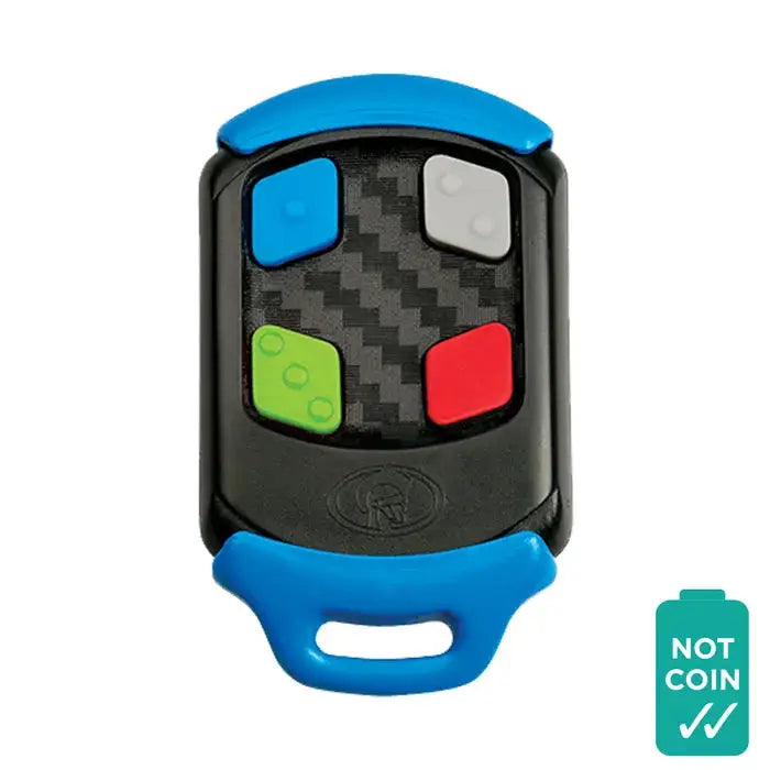 'CENTURION' - NOVA - 4-Channel garage remote with four color-coded buttons for controlling multiple garage doors or gates. Durable design with a keyring loop.