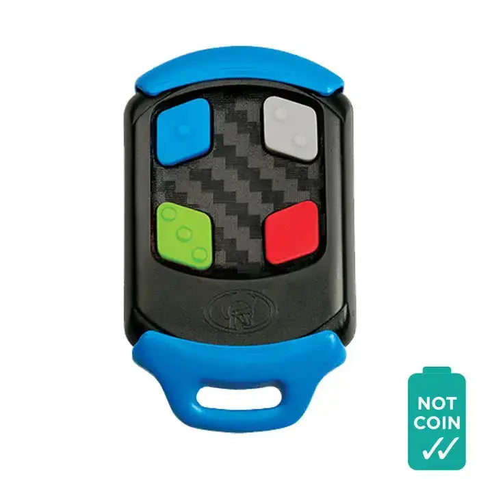 'CENTURION' - NOVA - 4-Channel garage remote with four color-coded buttons for controlling multiple garage doors or gates. Durable design with a keyring loop.