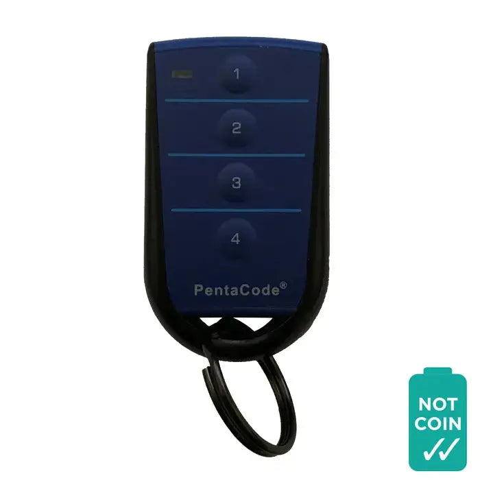 'ELSEMA' - PentaCode - 4-Channel garage remote with four numbered buttons and keyring loop, compatible with PentaFOB receivers. Ideal for home garage systems.