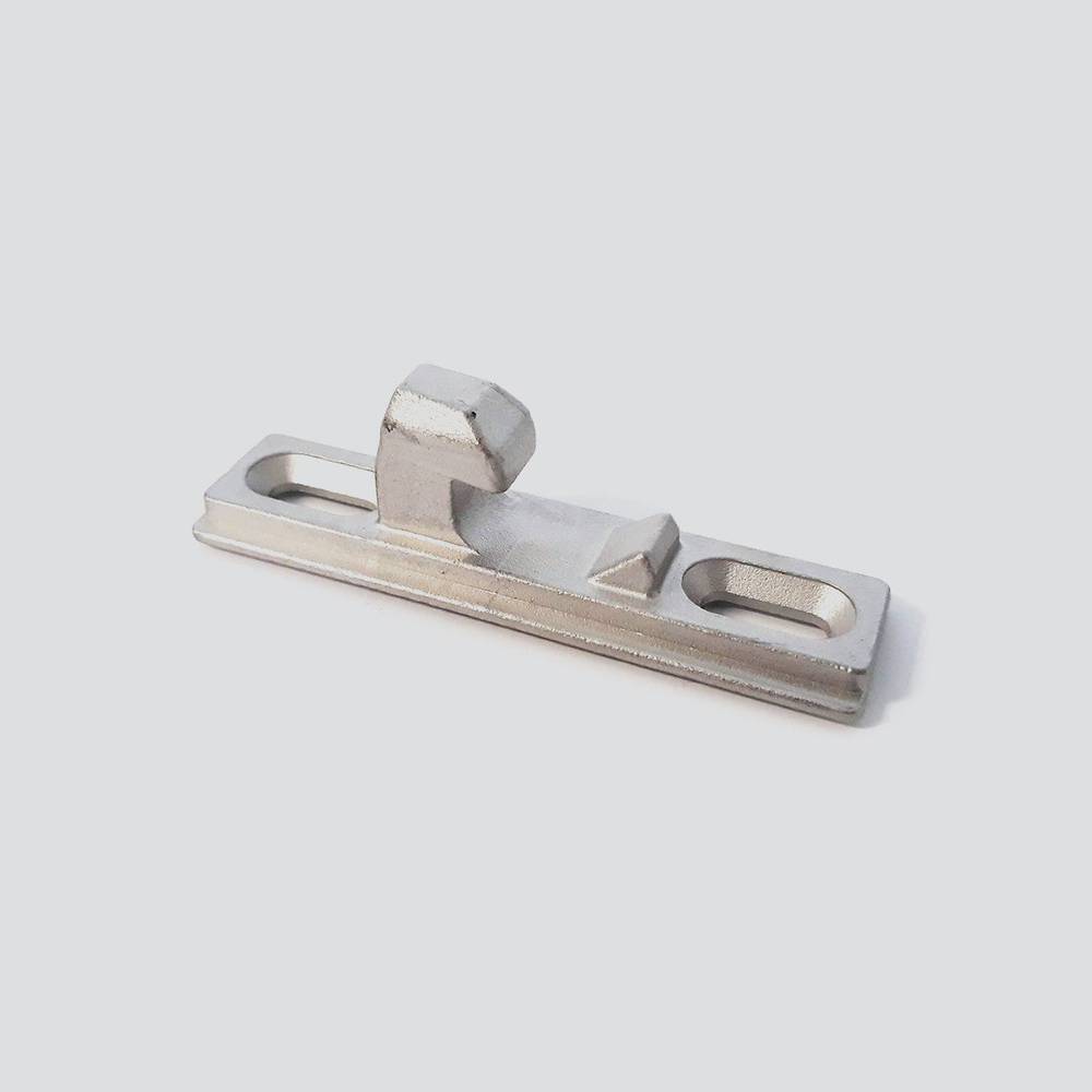 Security Door Striker Plate LCK683 for Jason sliding doors, made of durable metal with dual mounting slots for easy installation.