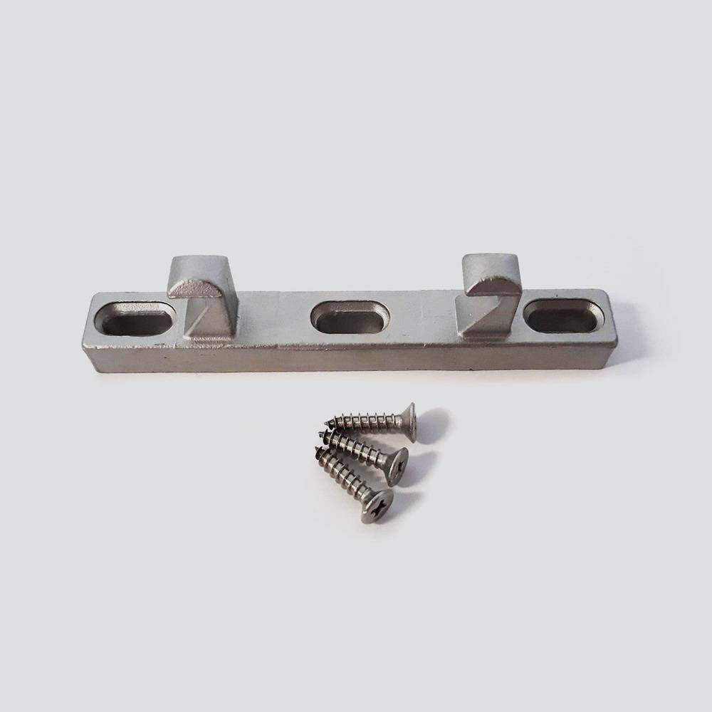 Door Striker Plate LCK822 for MK3 Leverlock with three mounting screws, compatible with Jason windows and G James residential doors.