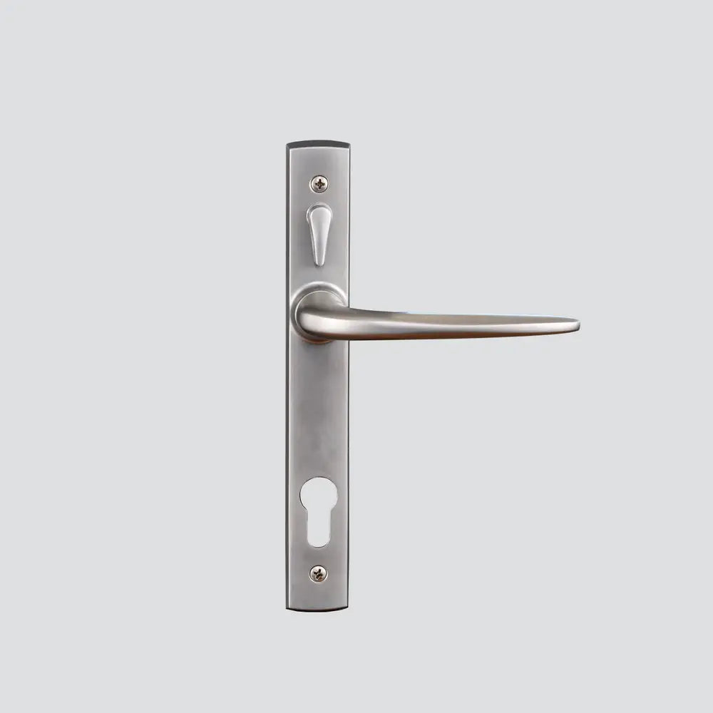 Palladium Door Handle Snib with keyhole, designed for Jason Benchmark doors. Features a sleek locking handle in brushed metal finish.