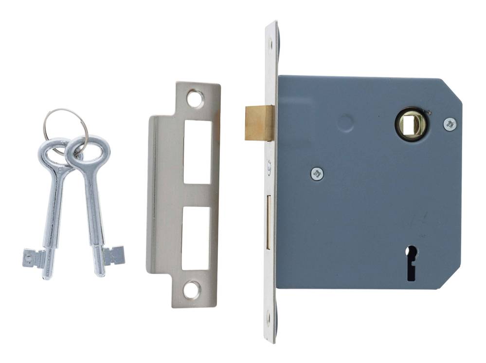 Lenlok 1309 Mortice Lock, 60mm backset, Keyed Alike E key, Boxed, Stainless Steel