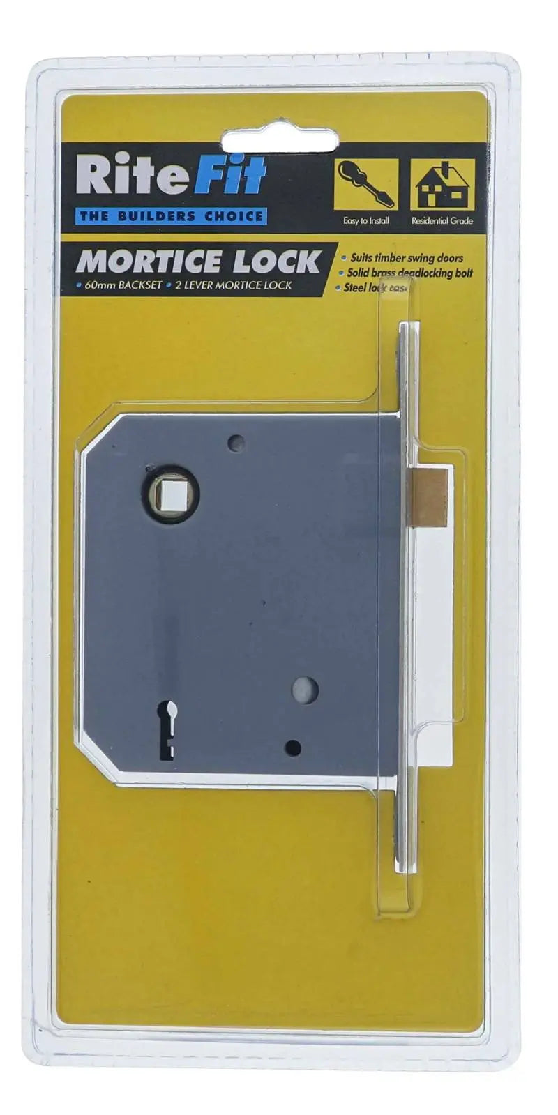 Lenlok 1309 Mortice Lock, 60mm backset, Random Keyed A-H key, Display Pack, Stainless Steel