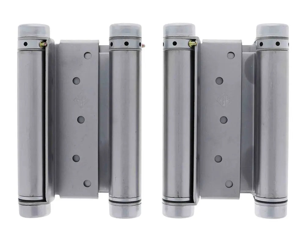 Lenlok Double Action, 150MM Spring Hinge, Pair, Satin Chrome
