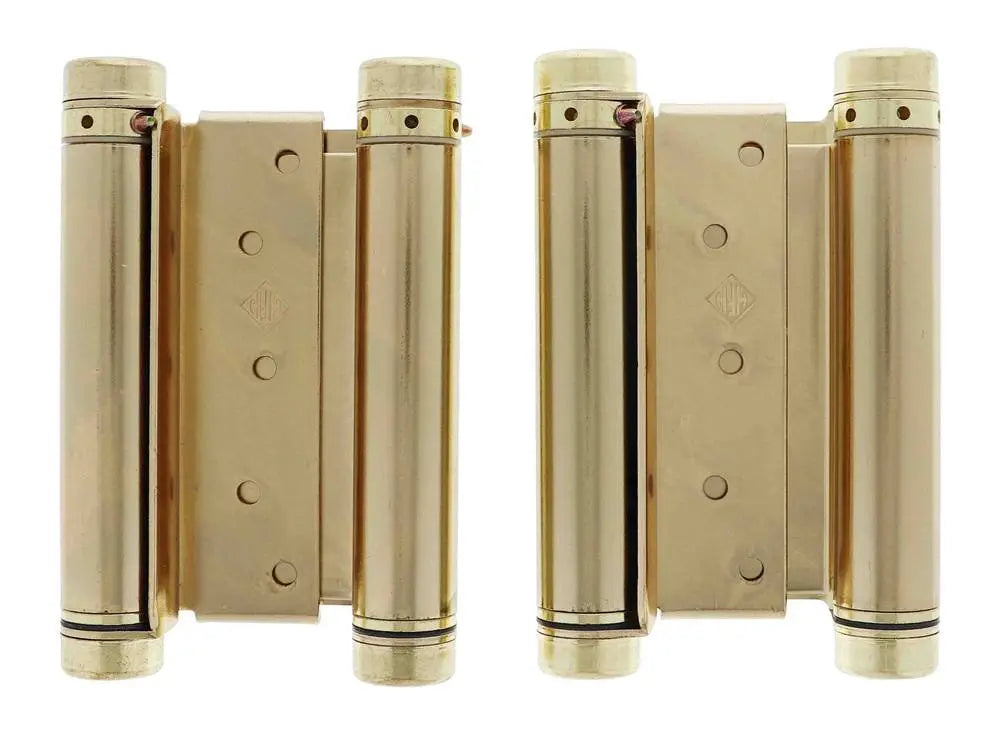 Lenlok Double Action, 150MM Spring Hinge, Pair, Brass