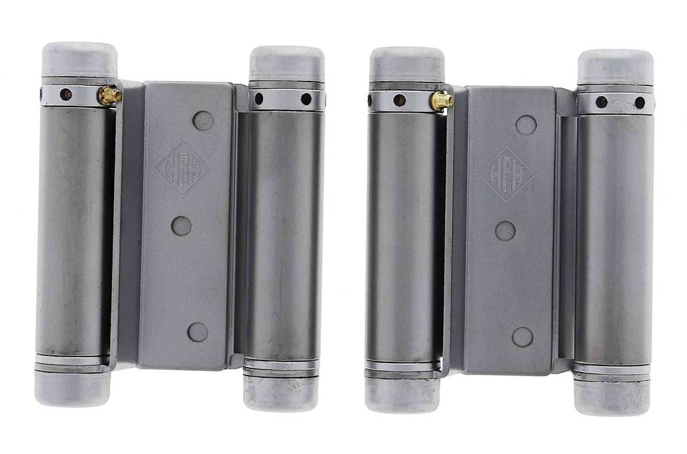 Lenlok Double Action, 75MM Spring Hinge, Pair, Satin Chrome