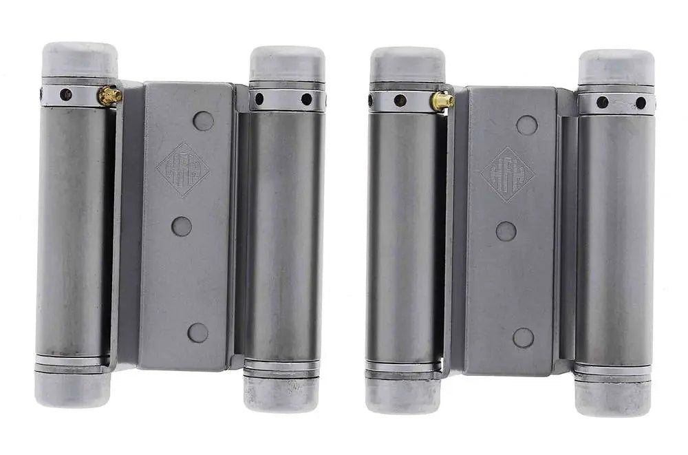 Lenlok Double Action, 75MM Spring Hinge, Pair, Satin Chrome
