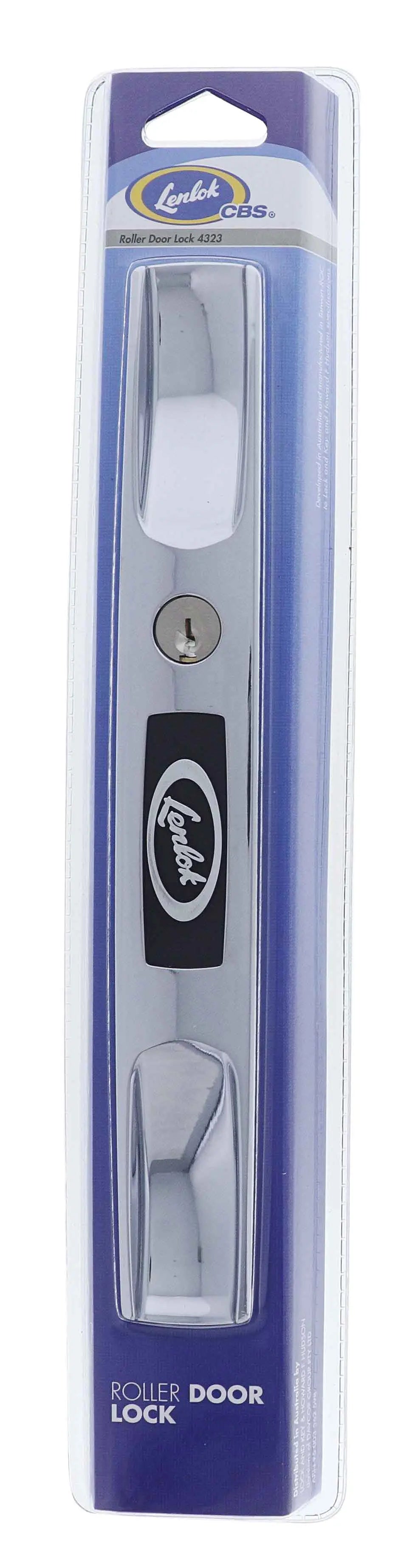 Lenlok 4323 Long Dual Grip Face Roller Door Lock, 4 pin, C4 Keyed to Differ , Display Pack