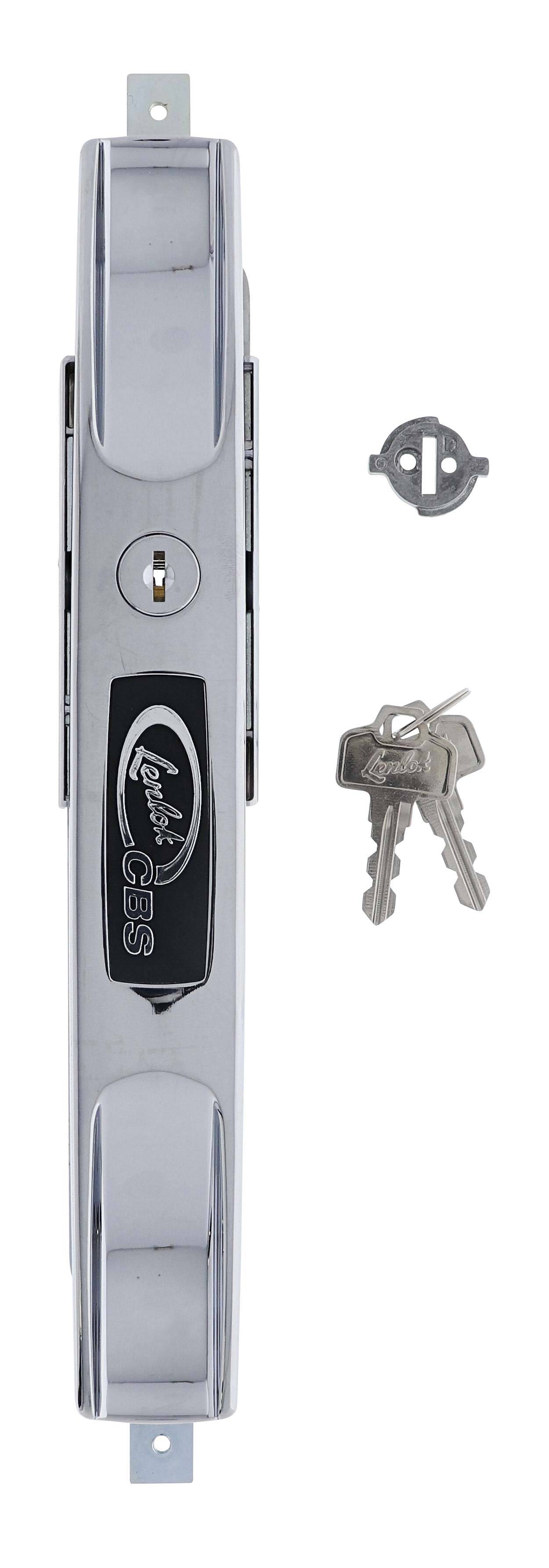 Lenlok 4323 Long Dual Grip Face Roller Door Lock, Wafer, LF Keyed Alike KA2,