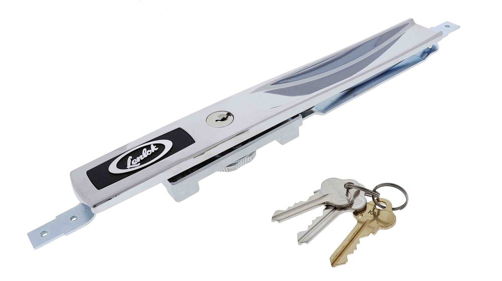 Lenlok 4369 Long Single Grip Face Roller Door Lock, 4 pin, C4 Keyed Alike KA1,