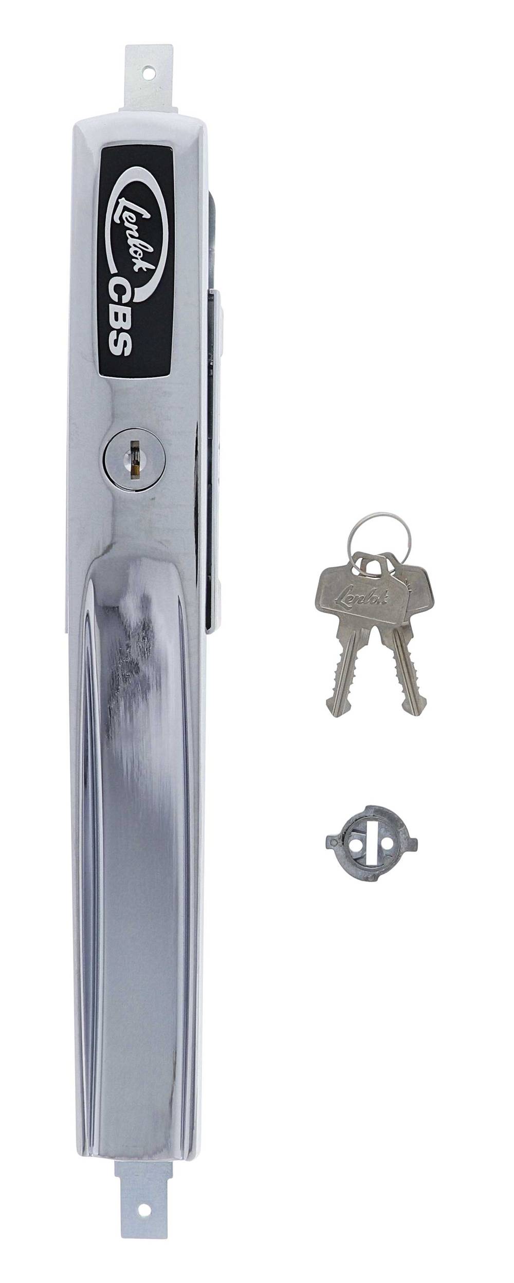 Lenlok 4369 Long Single Grip Face Roller Door Lock, Wafer, LF Keyed to Differ ,