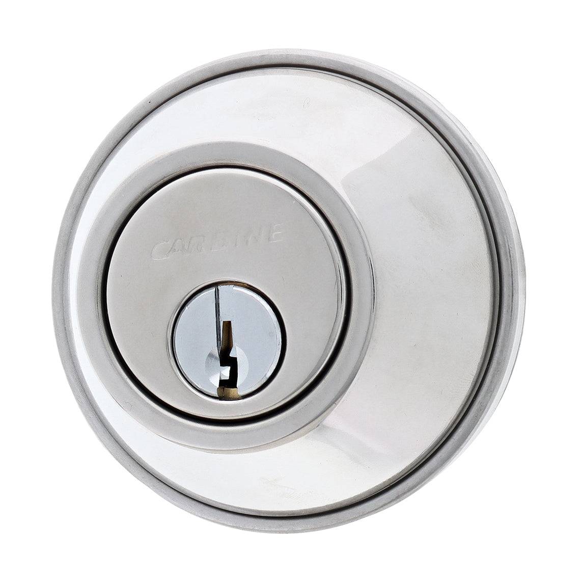 Carbine ALB series Single Cylinder and Turn Deadbolt with 60-70mm backset, chrome-plated finish. Secure keyed entry lock for residential and commercial use.