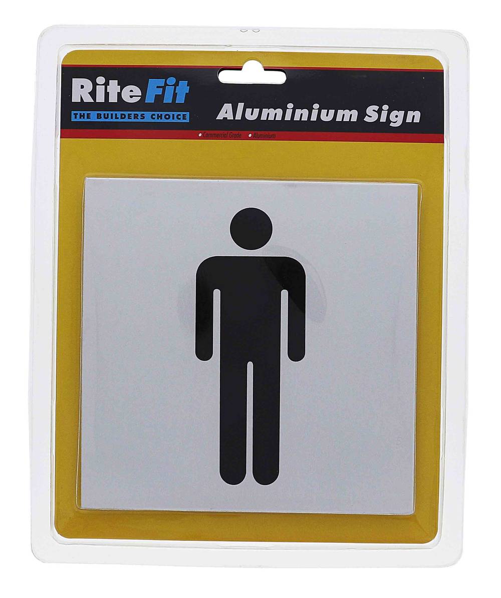 Lenlok 001, Aluminium Square Sign, Male, 150MM X 150MM, Display Pack