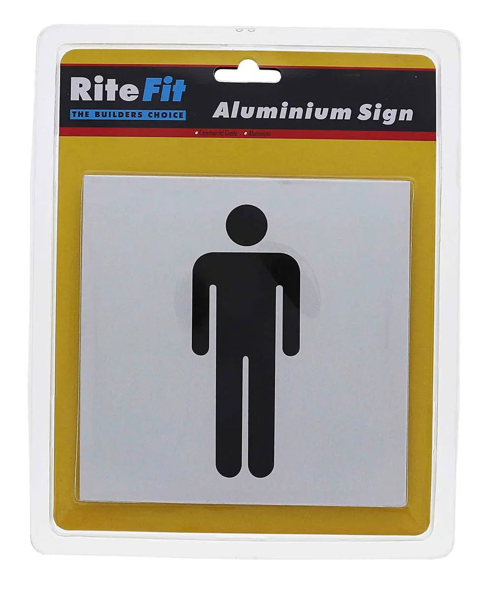 Lenlok 001, Aluminium Square Sign, Male, 150MM X 150MM, Display Pack