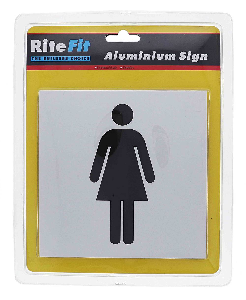 Lenlok 002, Aluminium Square Sign, Female, 150MM X 150MM, Display Pack