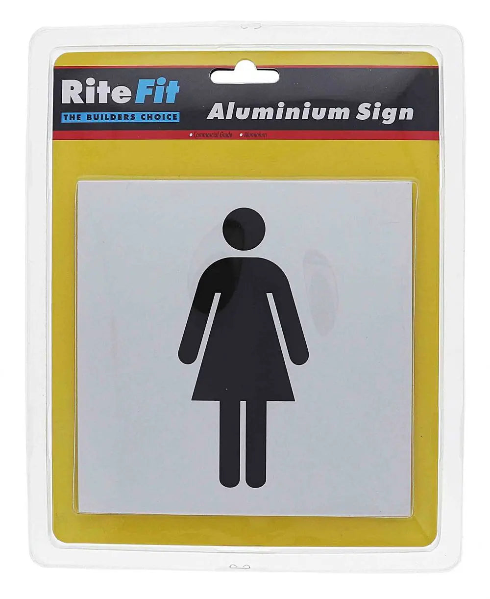 Lenlok 002, Aluminium Square Sign, Female, 150MM X 150MM, Display Pack