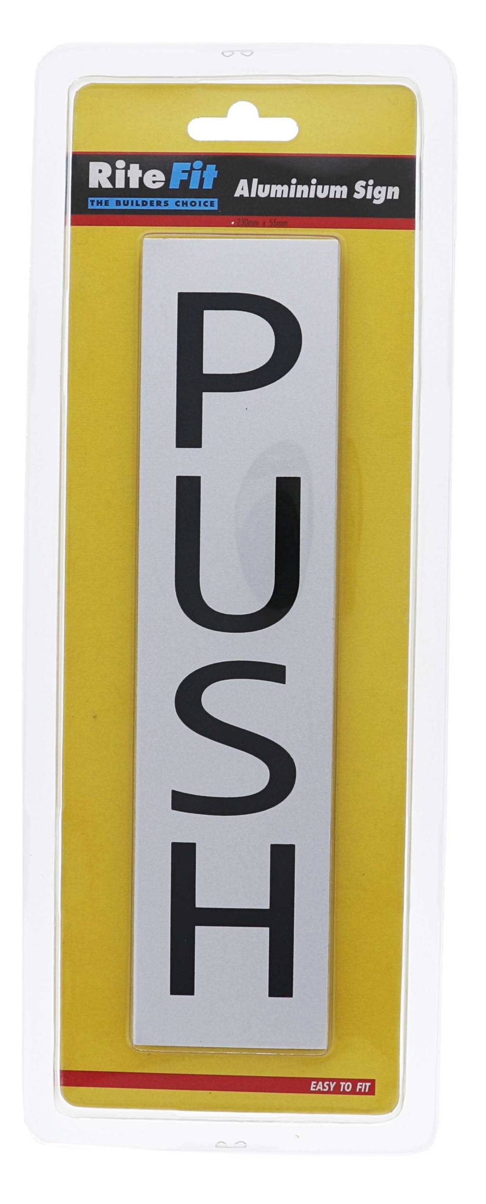 Lenlok 016, Aluminium Rectangular Sign, Push Vertical, 230MM X 55MM, Display Pack