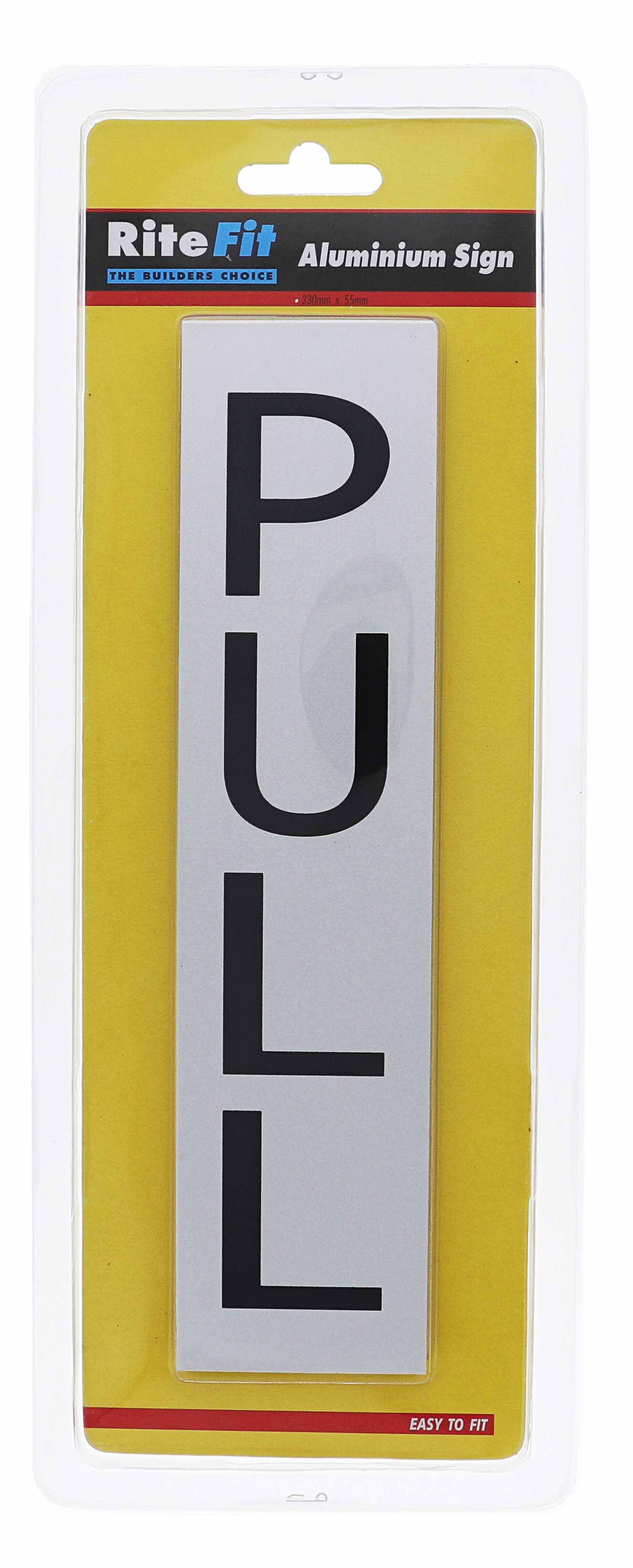 Lenlok 017, Aluminium Rectangular Sign, Pull Vertical, 230MM X 55MM, Display Pack