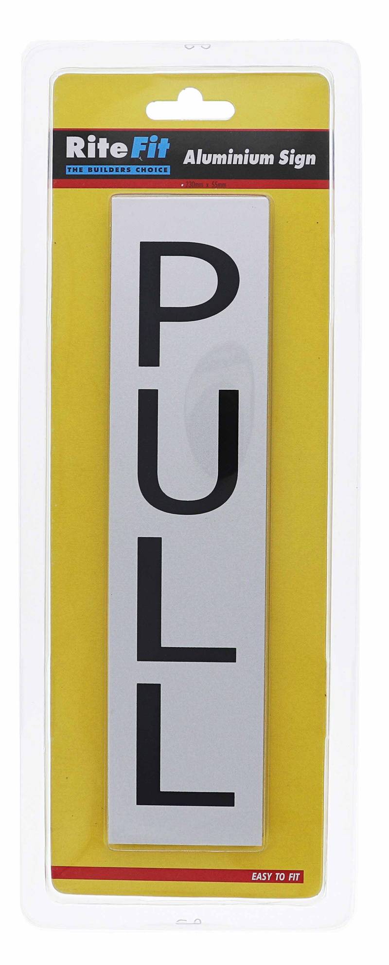 Lenlok 017, Aluminium Rectangular Sign, Pull Vertical, 230MM X 55MM, Display Pack