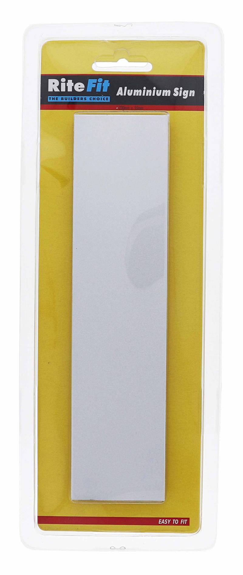 Lenlok 018, Aluminium Rectangular Sign, Blank, 230MM X 55MM, Display Pack