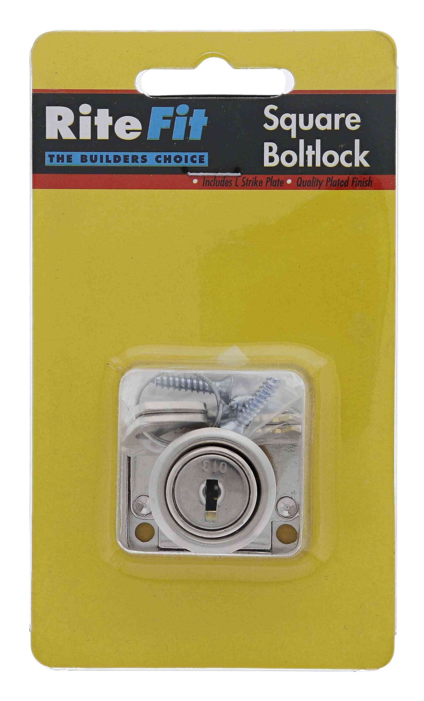 Lenlok Boltlocksq Square Body Cupboard Lock, 20MM X 10.2 Tongue, Keyed to Differ, Display Pack, Chrome Plate