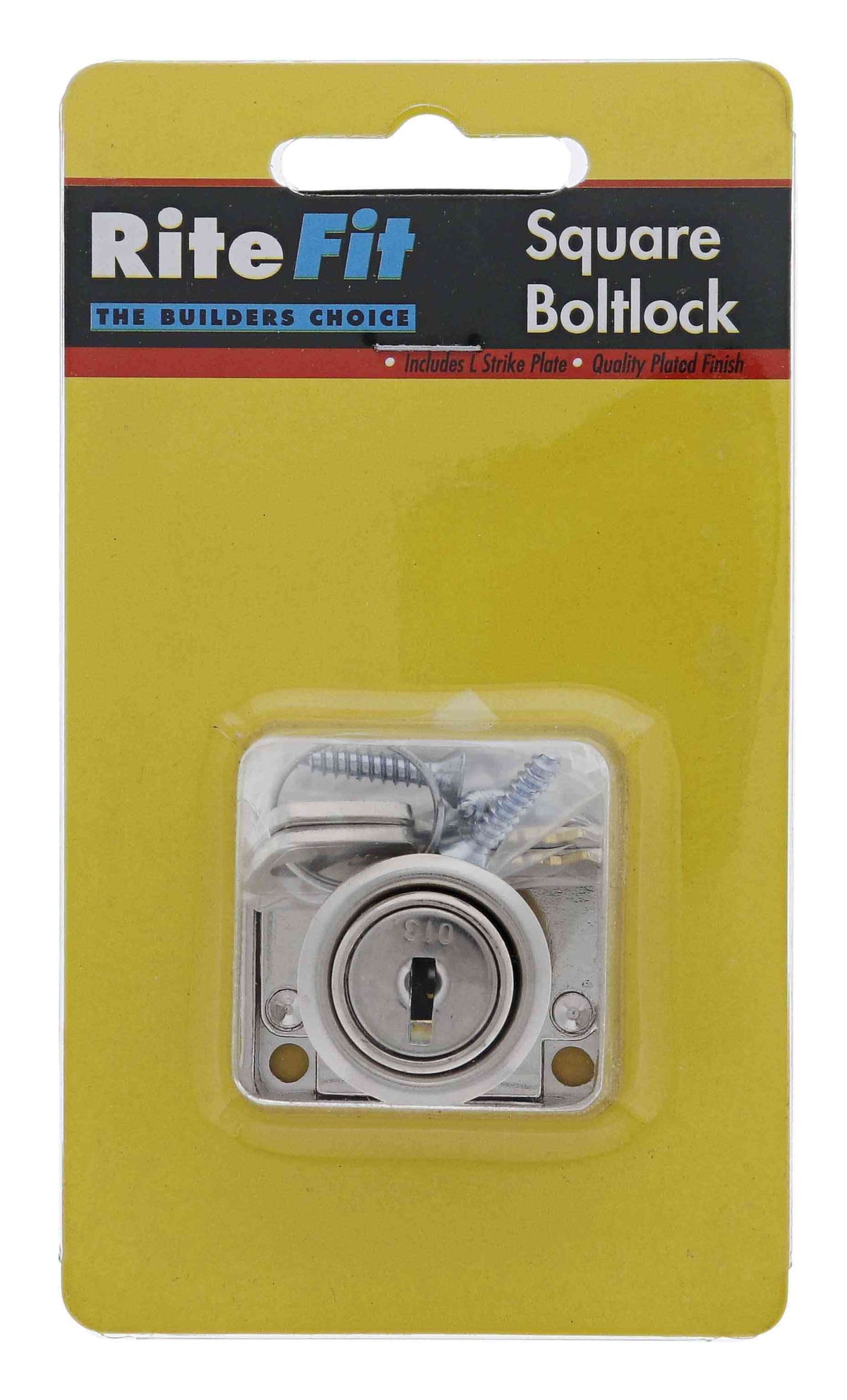 Lenlok Boltlocksq Square Body Cupboard Lock, 20MM X 10.2 Tongue, Keyed to Differ, Display Pack, Chrome Plate