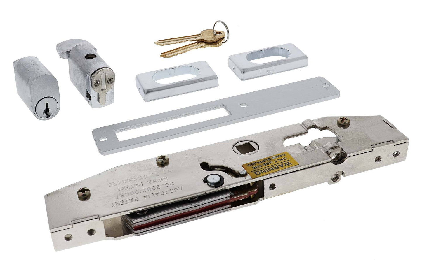 Lenlok C-702, Hinged door, Long Throw, 36mm Bolt, Cylinder and turn, Boxed Single, Satin Chrome