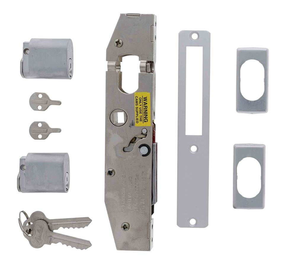 Lenlok C-702, Hinged door, Long Throw, 36mm Bolt, Double cylinder, Boxed Single, Satin Chrome