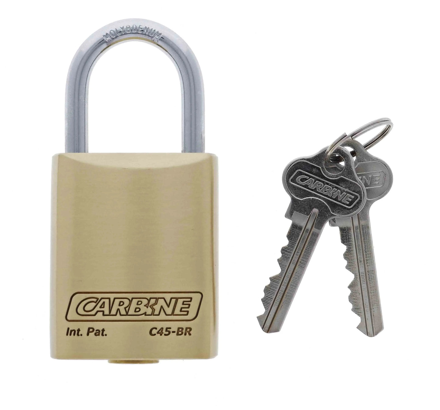 Carbine C45 Brass Padlock, 8MM X 30MM MOLY SHACKLE, Keyed Alike KA1, Boxed Single