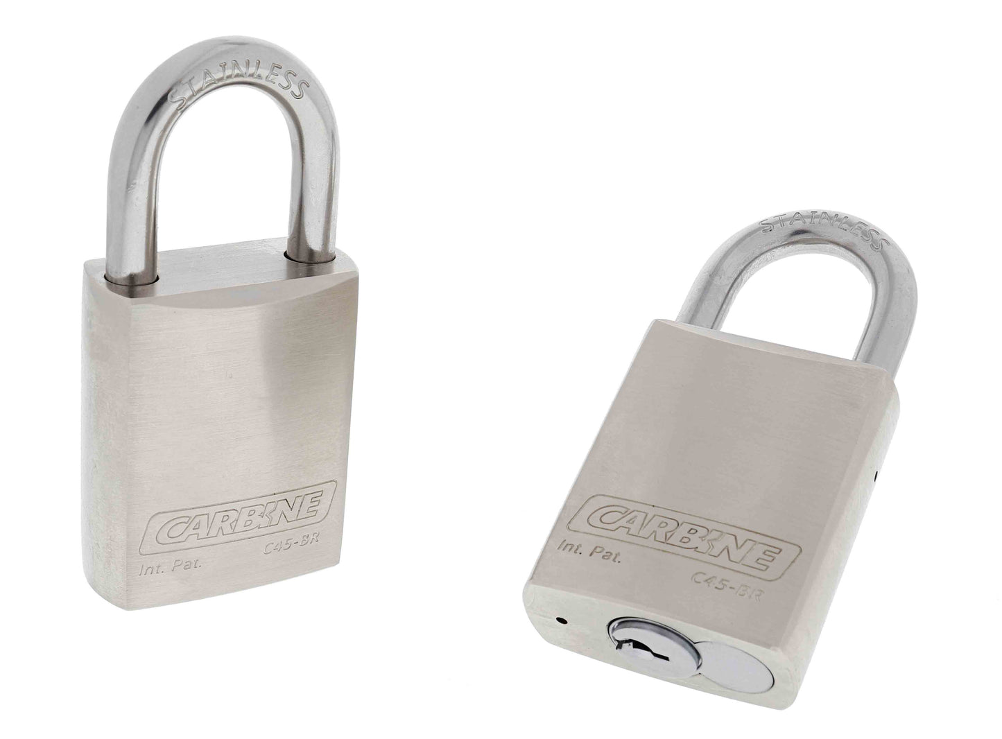 Carbine C45 Nickel Plated Brass Padlock, 8MM X 30MM SS SHACKLE, Keyed Alike KA1, Boxed Single