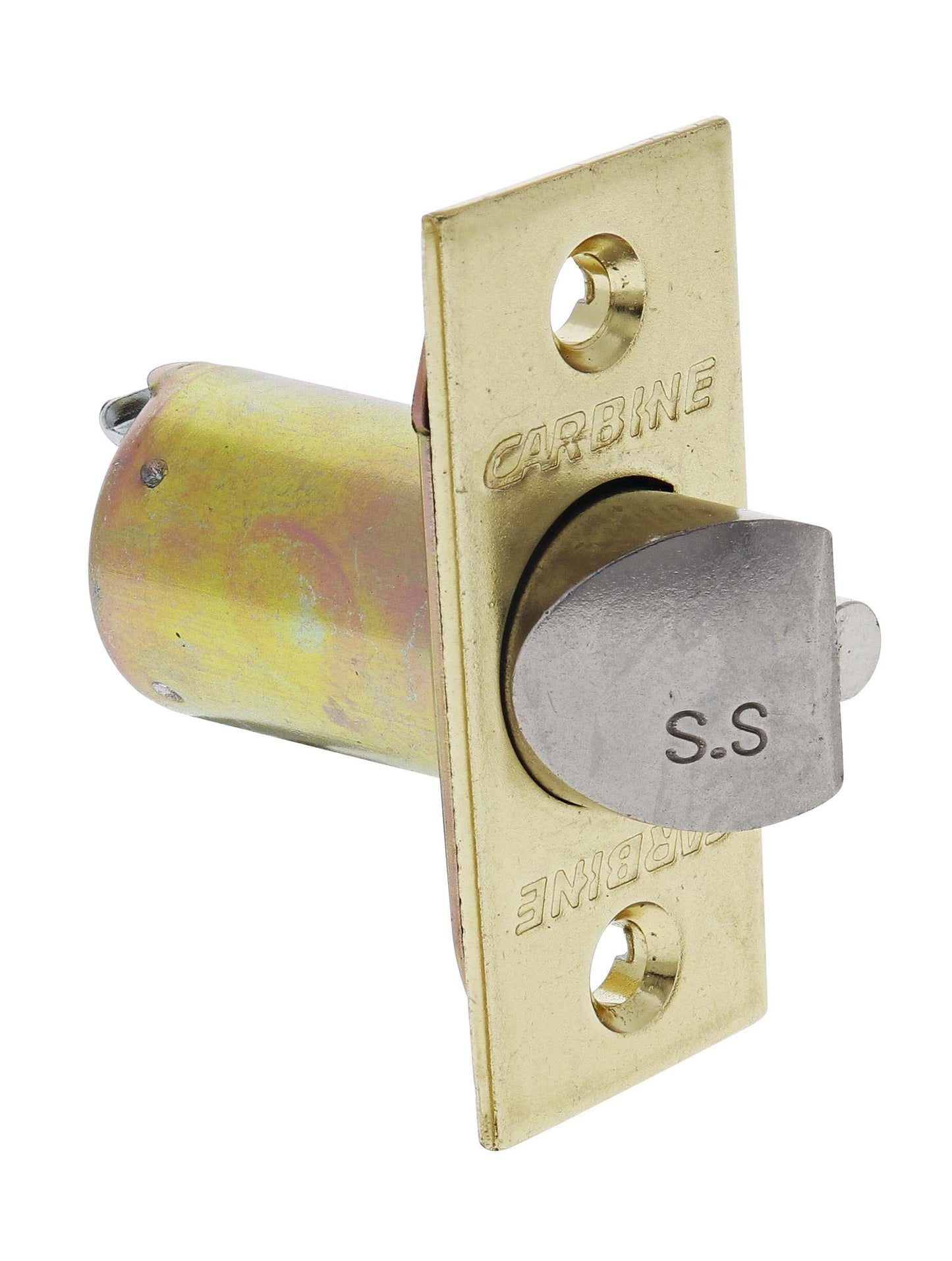 Carbine cylindrical 60mm deadlatch polished brass