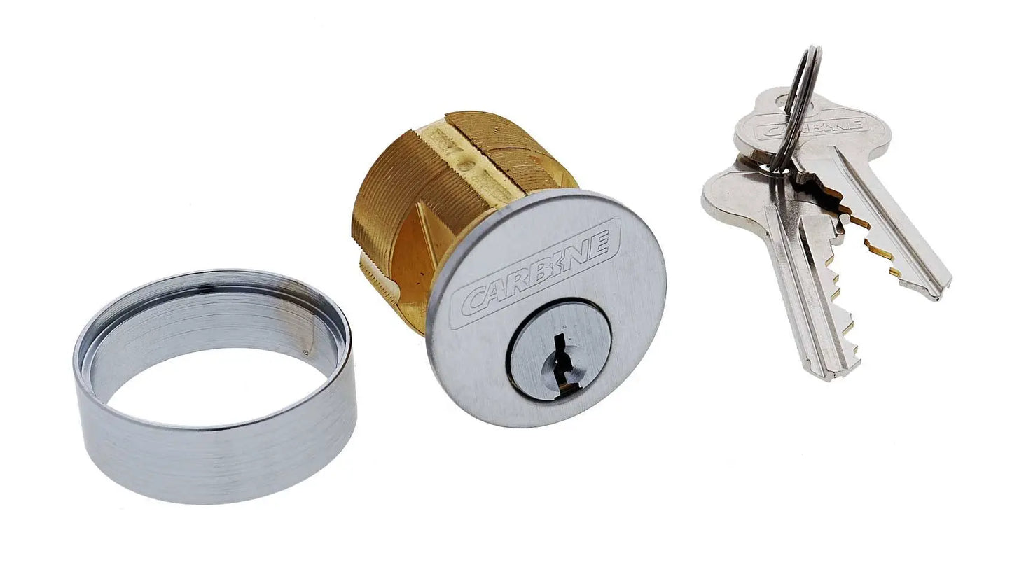 Carbine Kawneer Cylinder, 6 pin, C4 Keyed to Differ, Satin Chrome