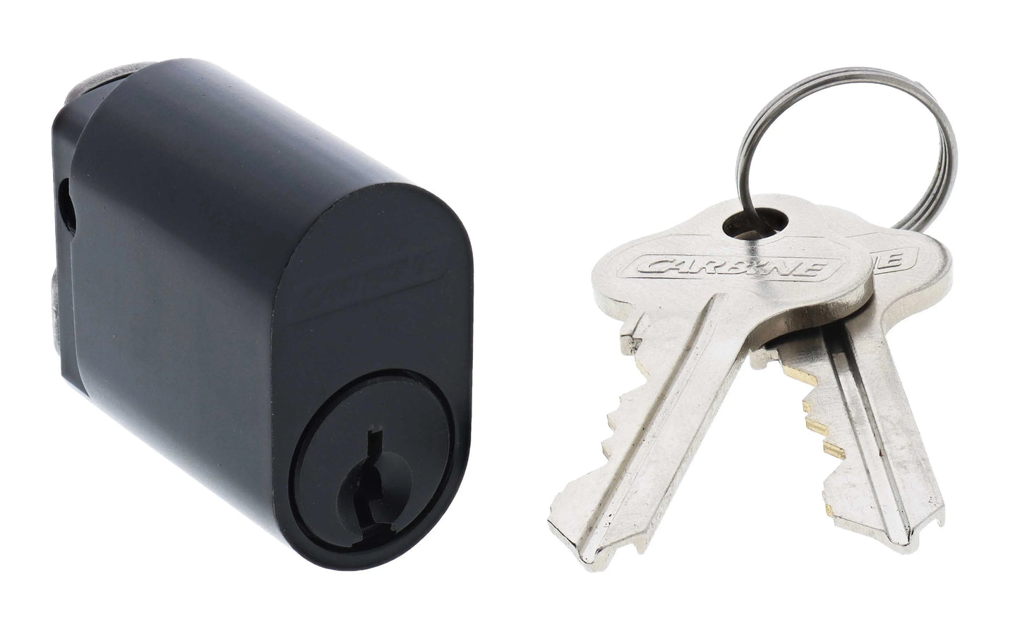 Carbine Oval Cylinder, 6 pin X Cam, C4 Keyed Alike KA1, Boxed, Matte Black