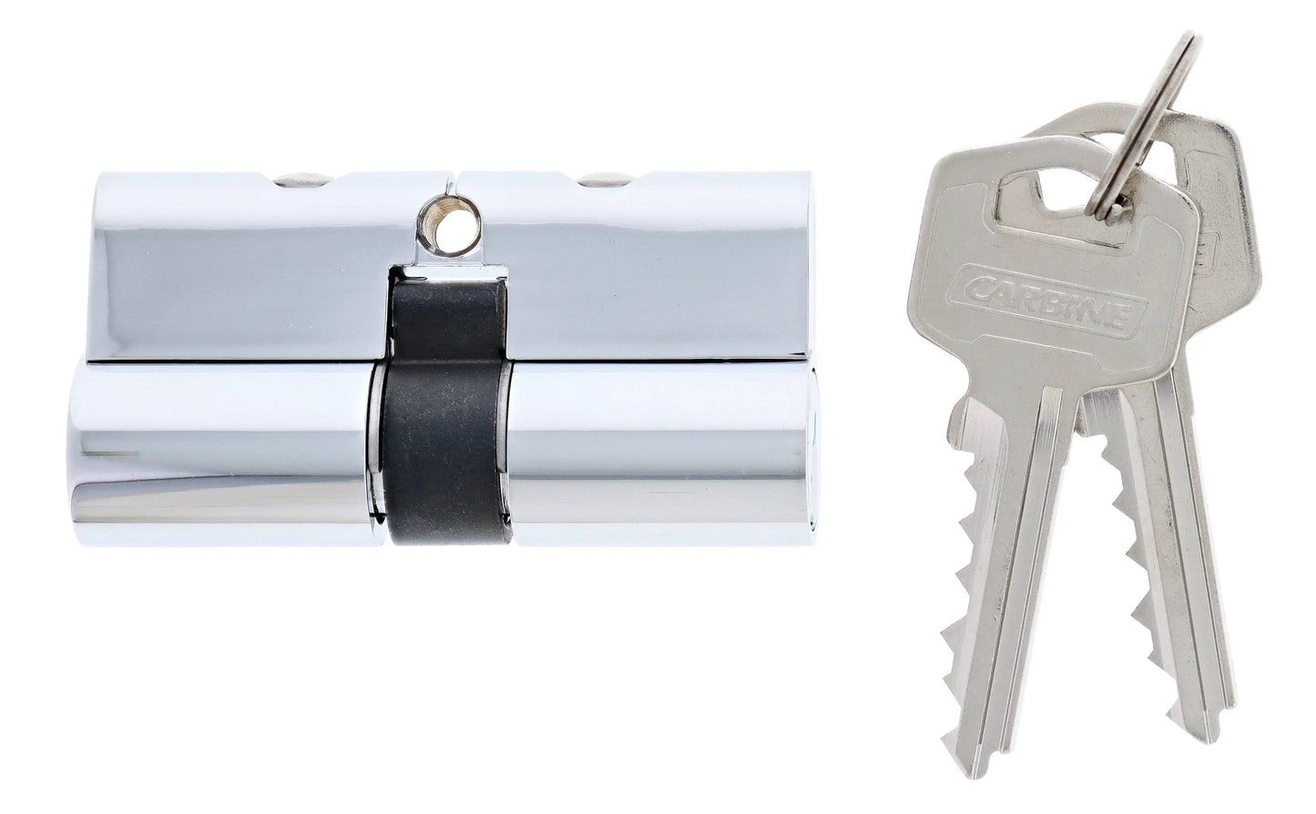 Carbine Euro Double cylinder Fixed Cam, 5 pin, TES5 Keyed to Differ, , Boxed, Chrome Plate