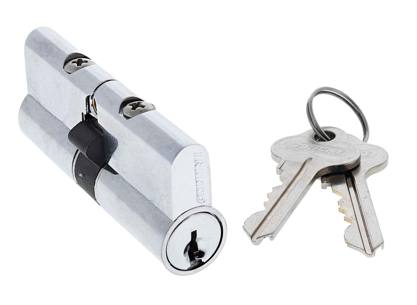 Carbine Euro Double cylinder Fixed Cam, 6 pin, C4 Keyed Alike, KA2, Boxed, Chrome Plate