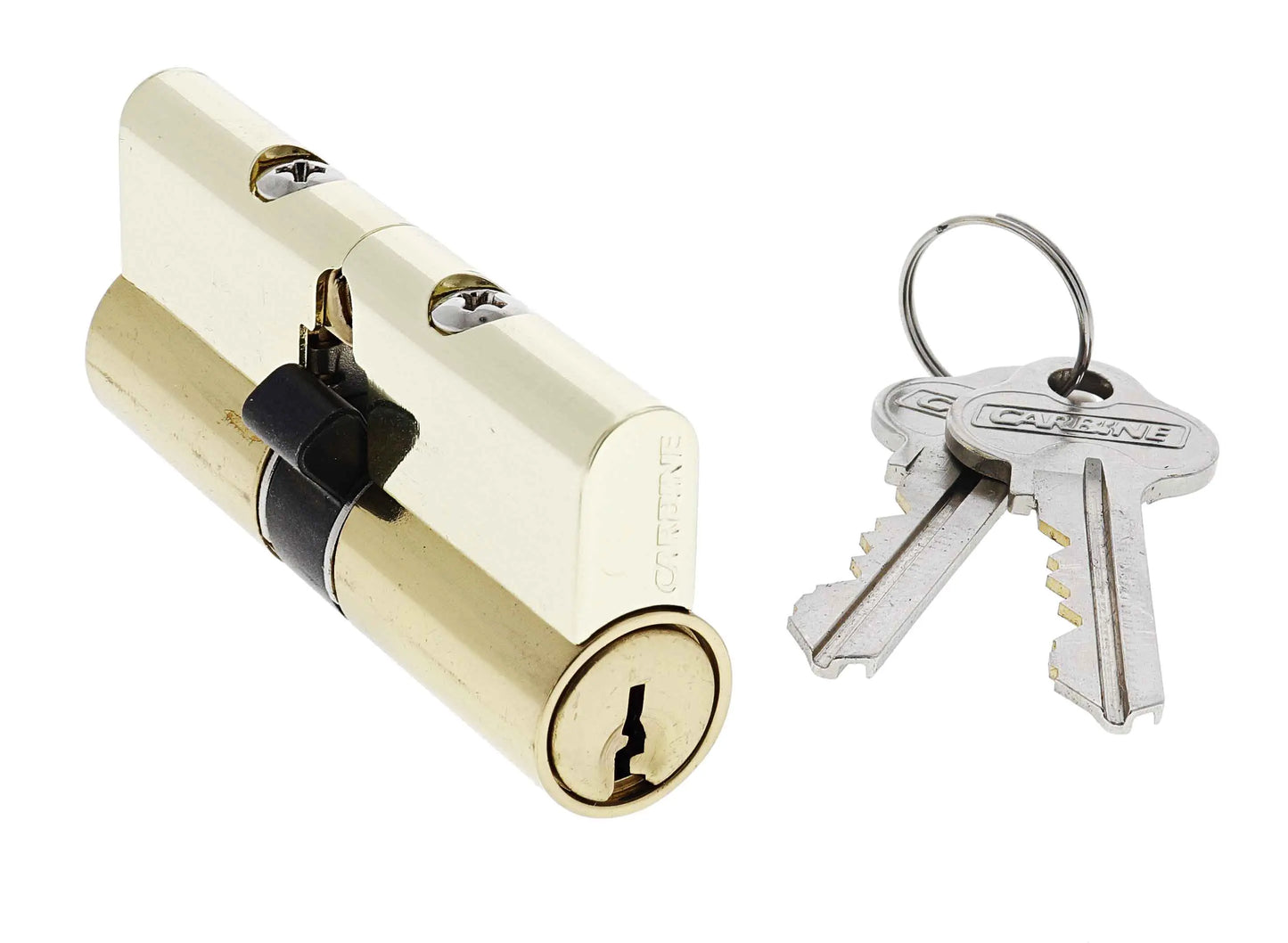 Carbine Euro Double cylinder Fixed Cam, 6 pin, C4 Keyed Alike, KA1, Boxed, Polished Brass