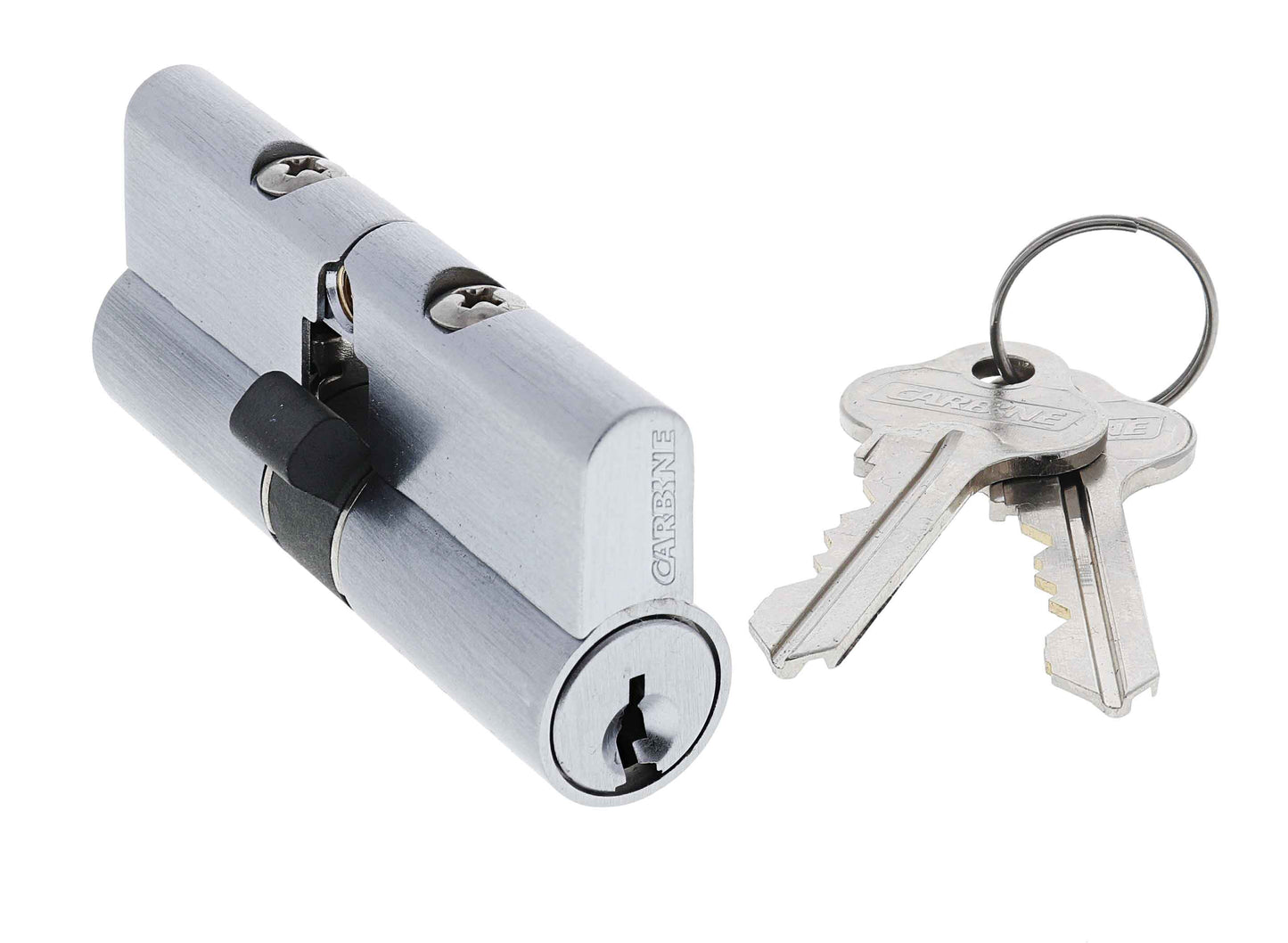 Carbine Euro Double cylinder Fixed Cam, 6 pin, C4 Keyed Alike, KA4, Boxed, Satin Chrome