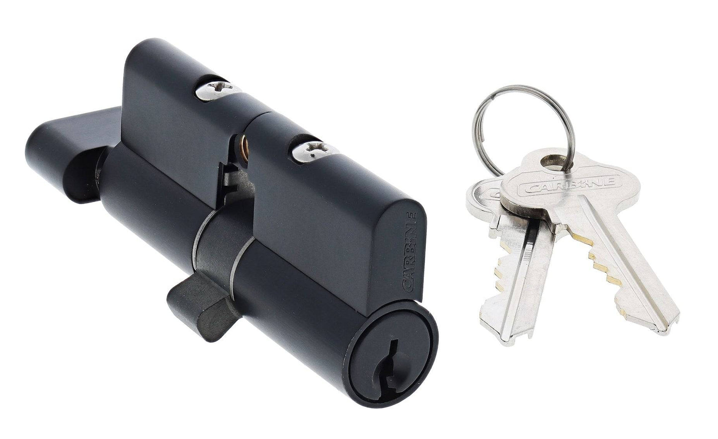 Carbine Euro Cylinder and turn Fixed Cam, 6 pin, C4 Keyed Alike, KA1, Boxed, Matte Black