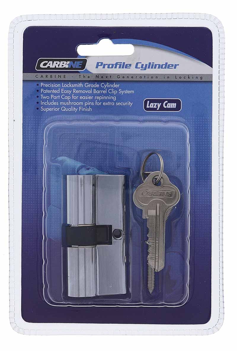 Carbine Profile Double Cylinder, Lazy Cam, 5 pin, C4 Keyed to Differ , Display Pack, Chrome Plate