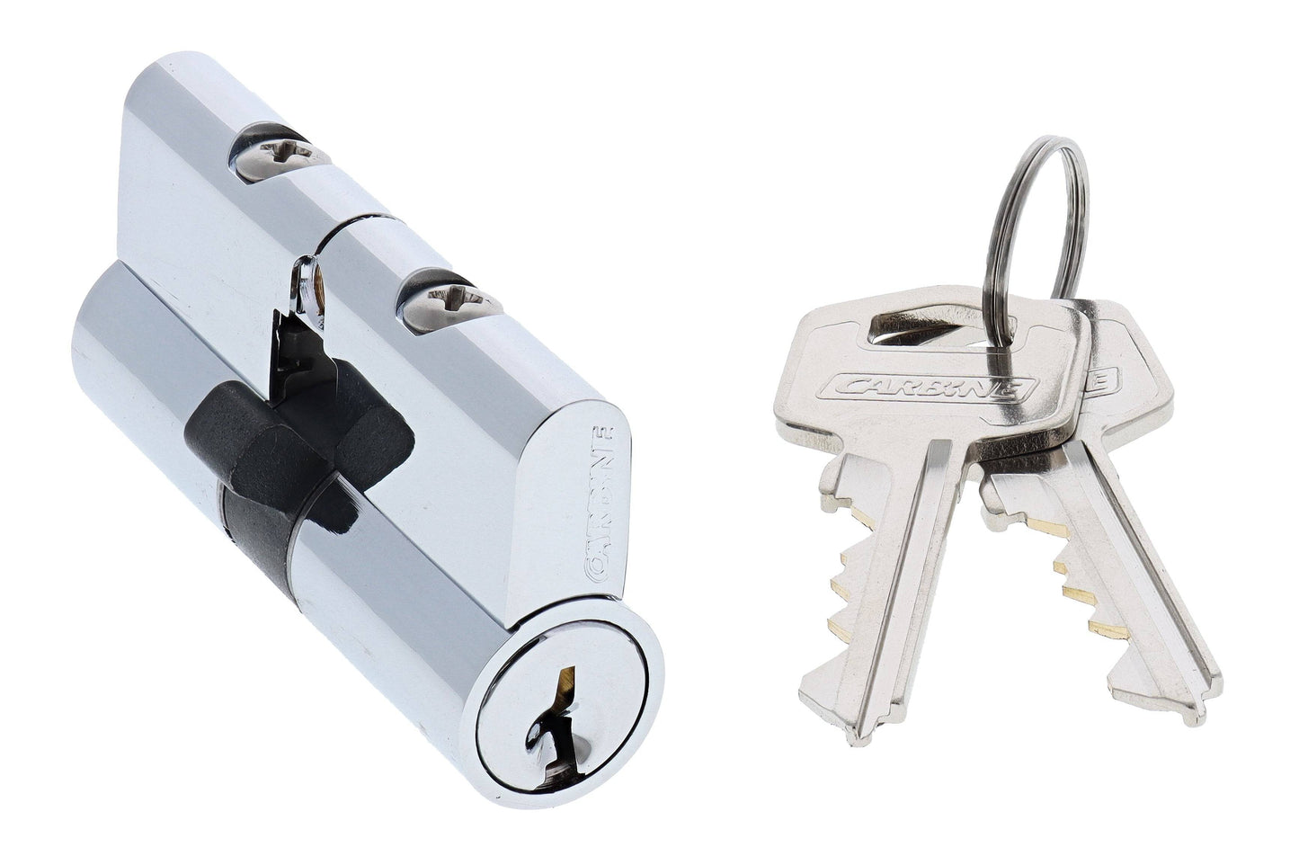 Carbine Profile Double Cylinder, Lazy Cam, 5 pin, TES5 Keyed Alike KA1, Bulk, Chrome Plate