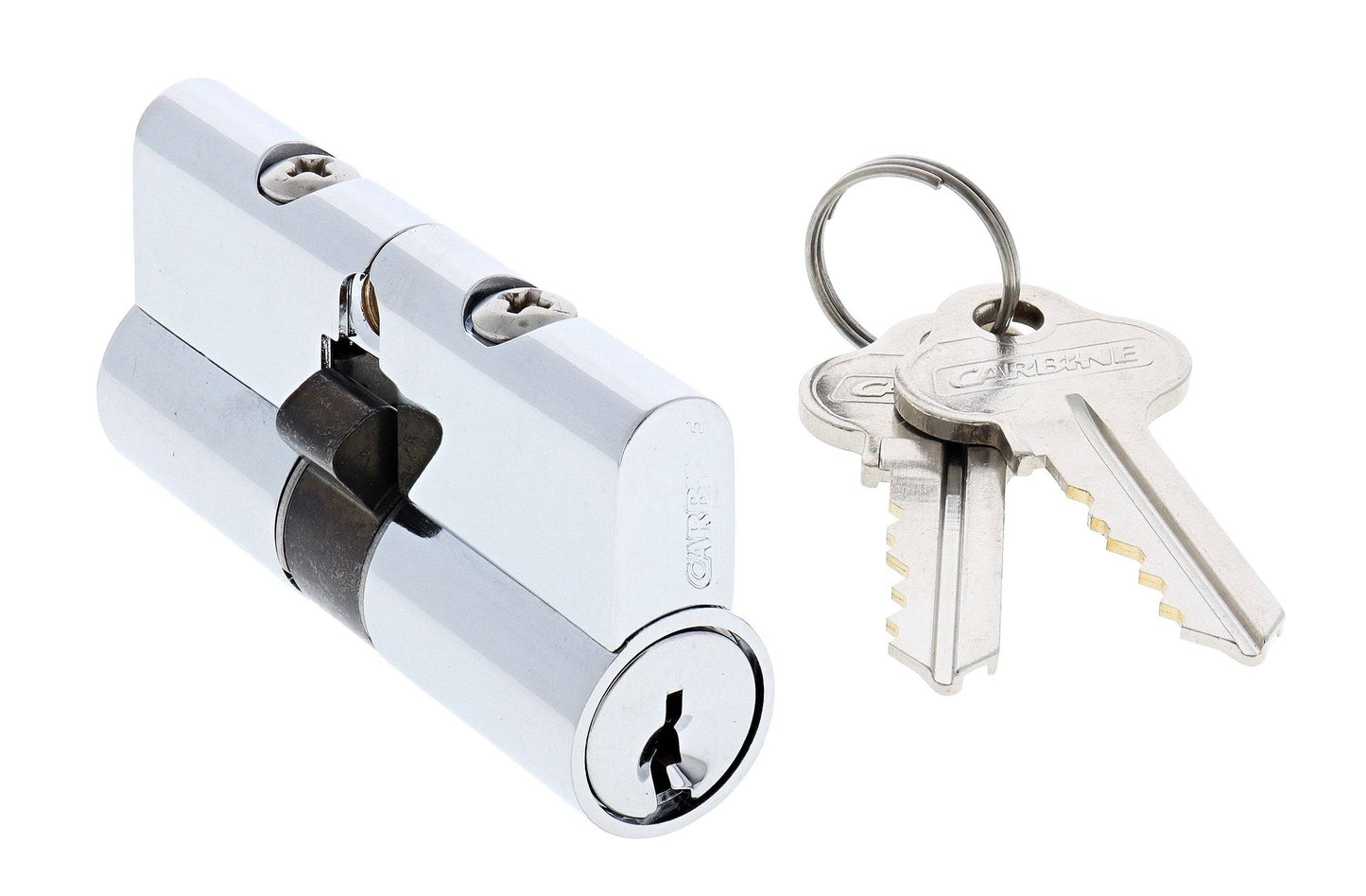 Carbine Profile Double Cylinder, Lazy Cam, 5 pin, C4 Keyed Alike PAIRS, Boxed, Chrome Plate