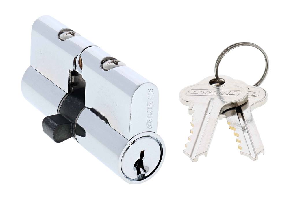 Carbine Profile Double Cylinder, Lazy Cam, 5 pin, C4 Keyed to Differ , Boxed, Chrome Plate