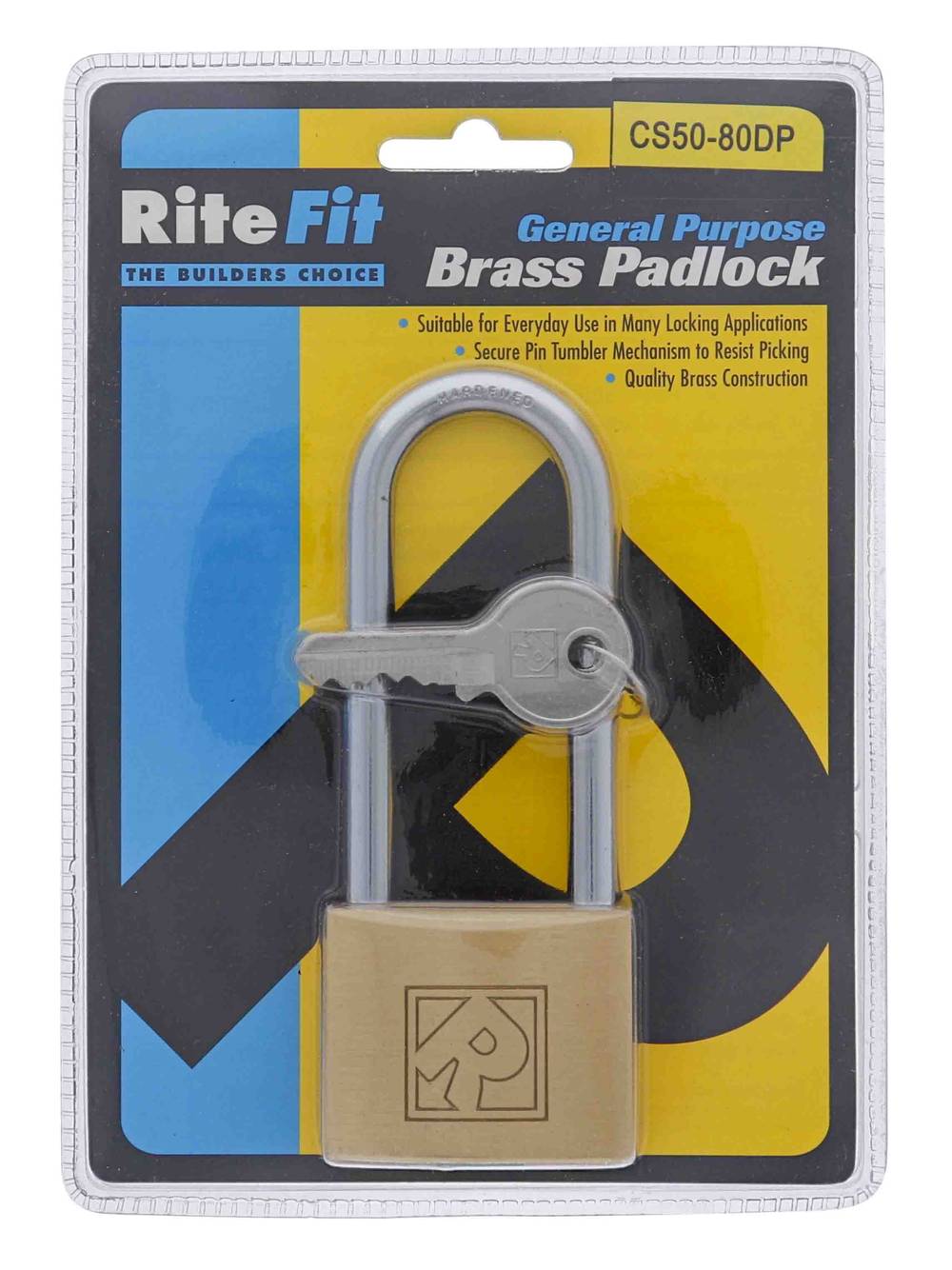 Lenlok CS50 50MM Padlock, 7.92MM x 80MM Shackle, Keyed to Differ , Display Pack