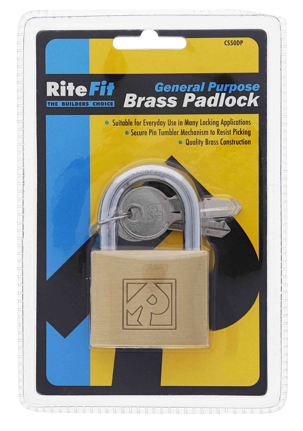 Lenlok CS50 50MM Padlock, 7.92MM x 27MM Shackle, Keyed to Differ , Display Pack