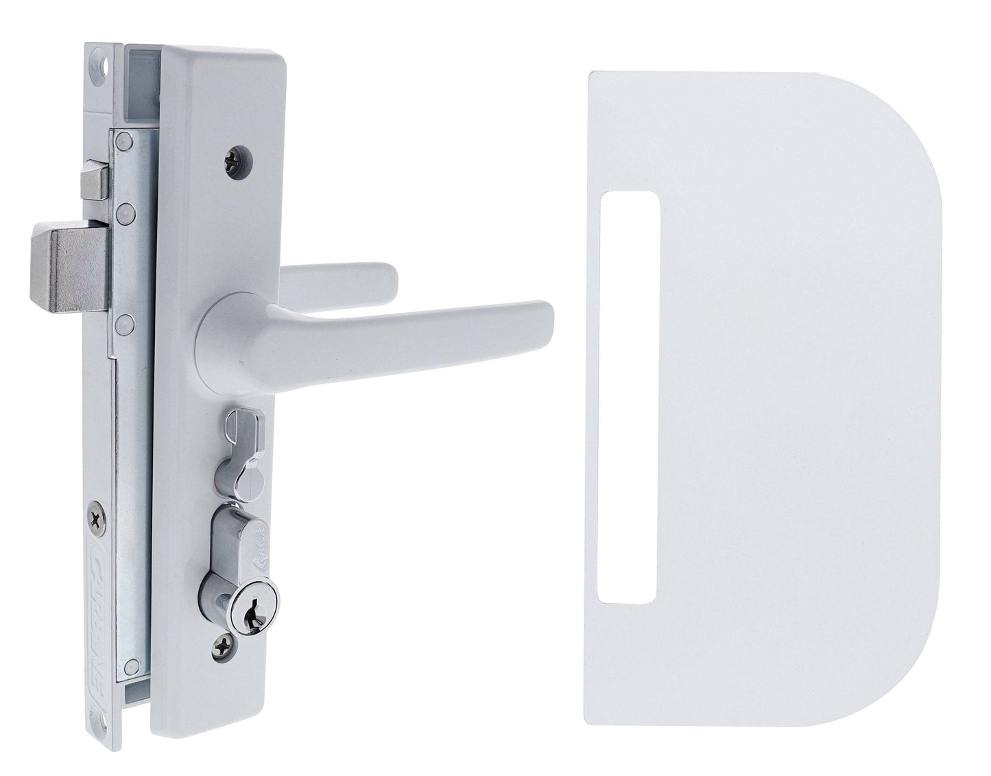 Carbine CSDL Screen Door Lock, Includes cylinder and CSS-1 shield, White
