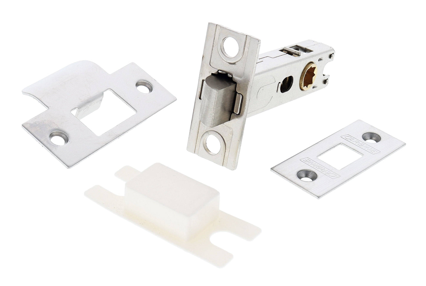 Carbine mortice furniture 60mm tubular latch, Stainless Steel