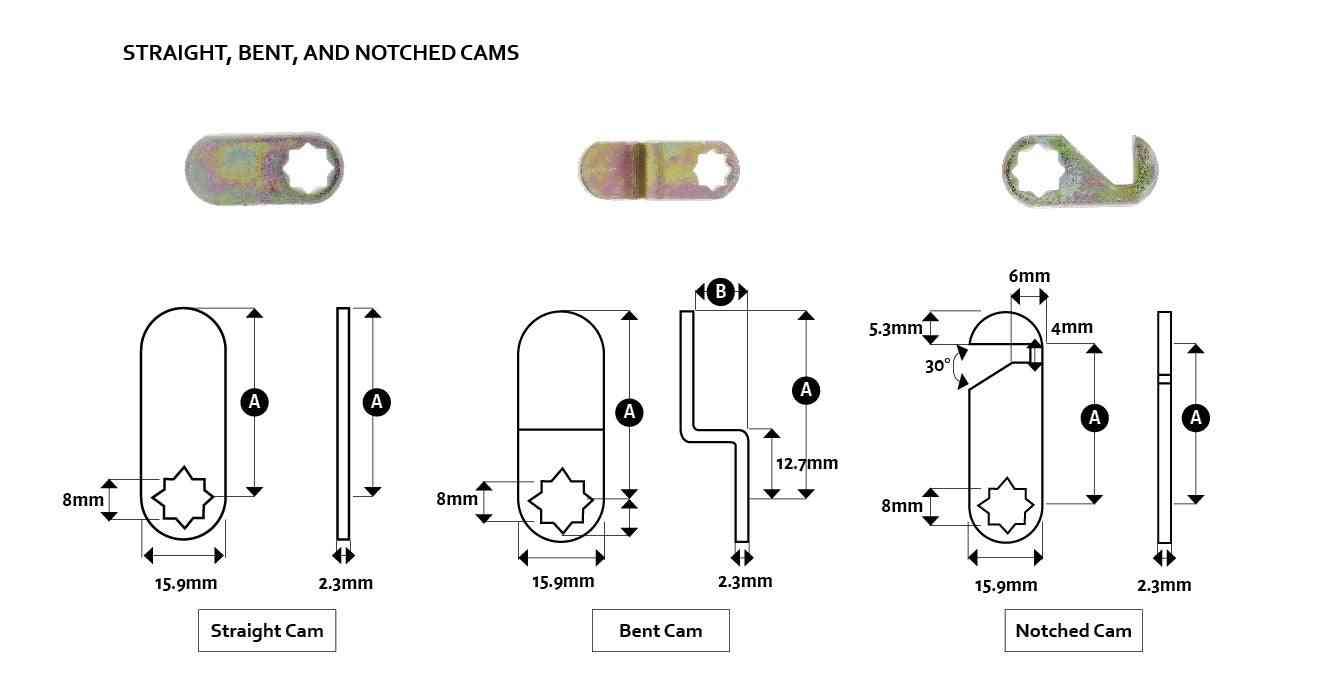 Lenlok Bent Cam, 41MM X 3MM Hole Centre to End